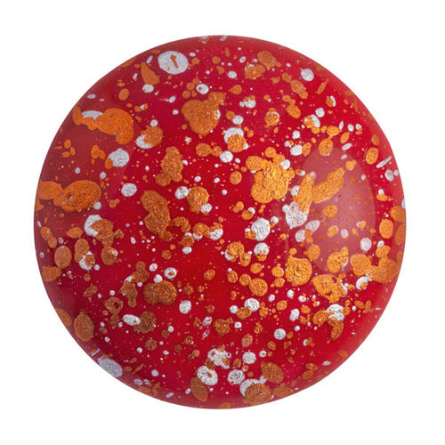 Opaque Coral Red Tweedy - Cabochon par Puca® -93210-45703