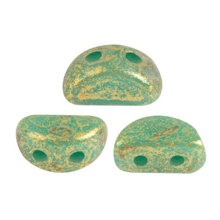 Opaque Green Turquoise Gold Spotted - Kos® par Puca® - 63130-65322